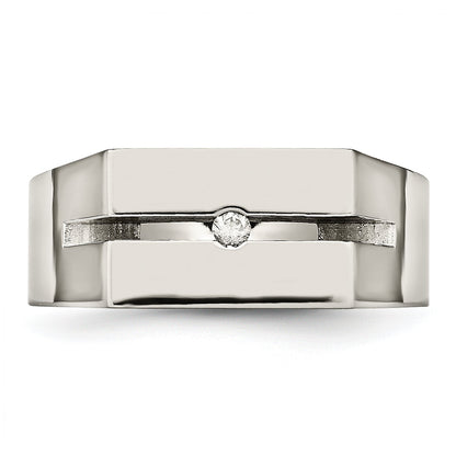 Titan mit Diamant Poliert Ring