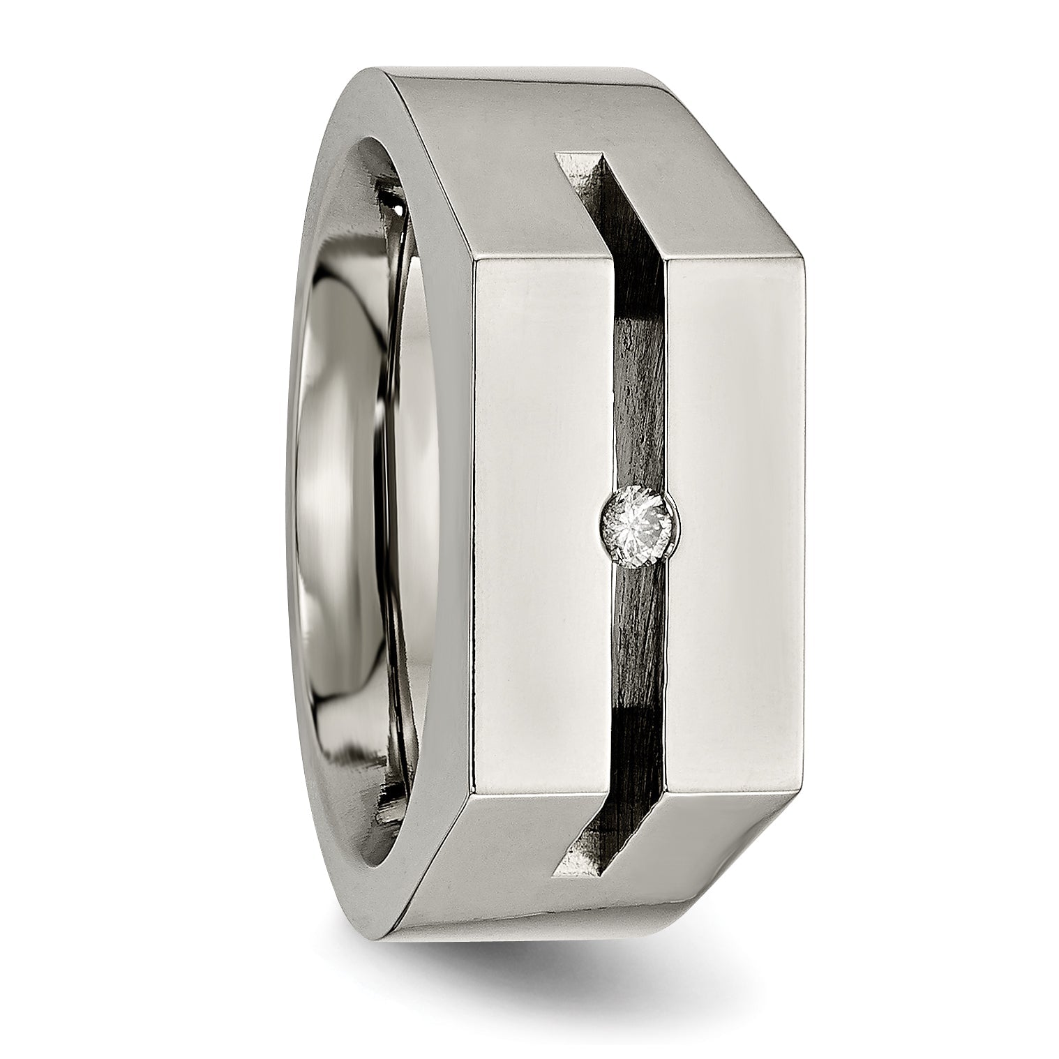 Titan mit Diamant Poliert Ring