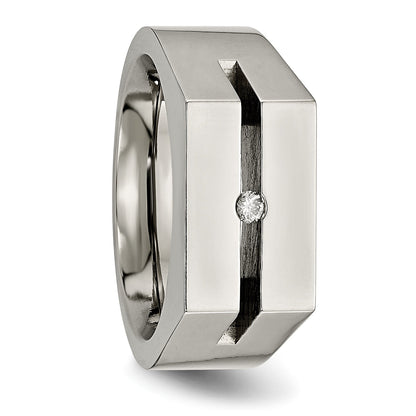 Titan mit Diamant Poliert Ring