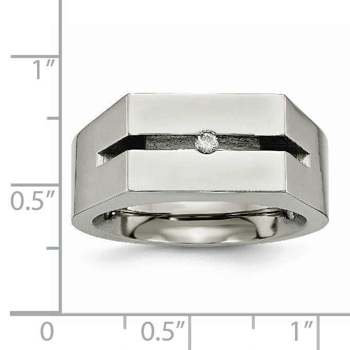 Titan mit Diamant Poliert Ring