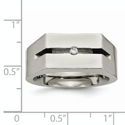 Titan mit Diamant Poliert Ring