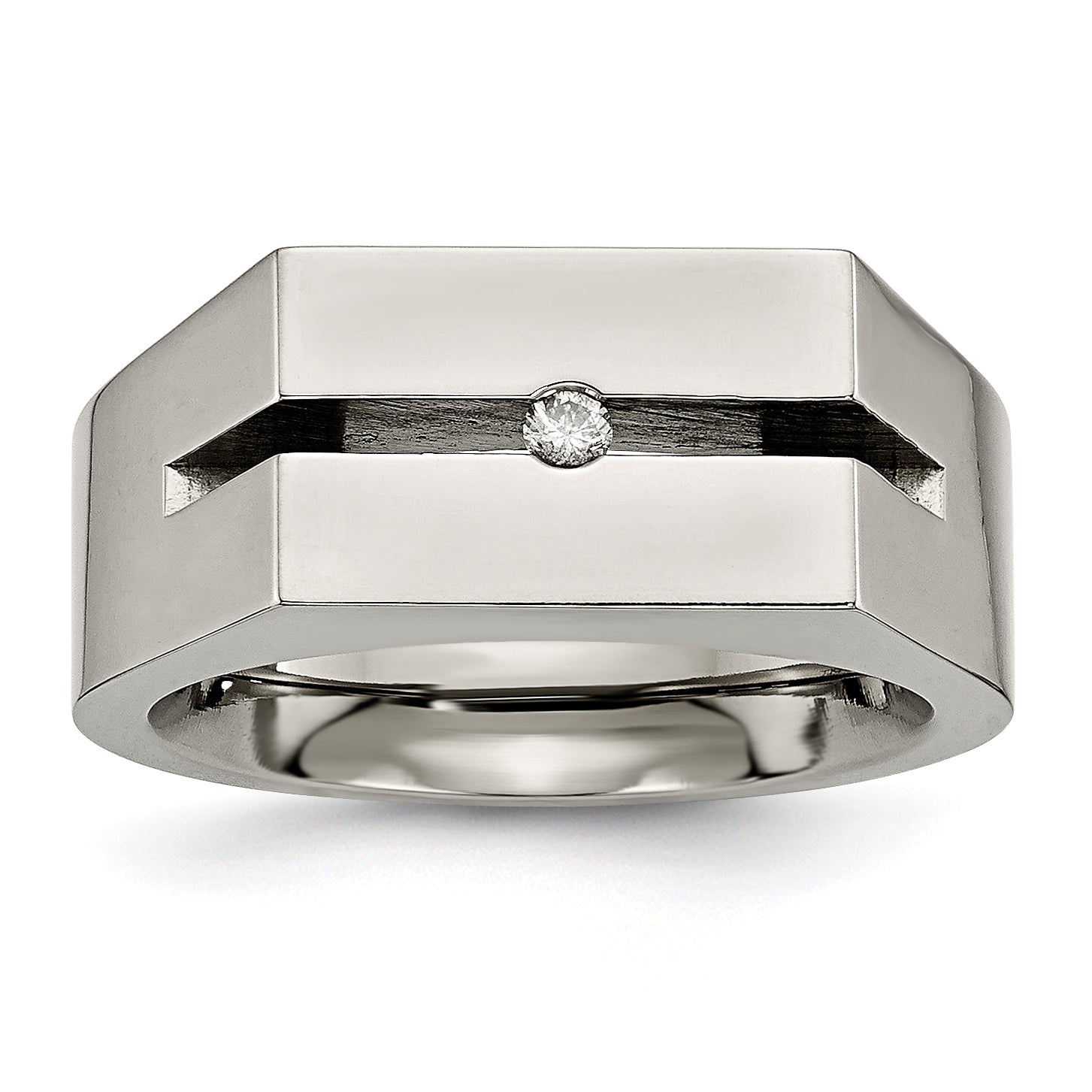 Titan mit Diamant Poliert Ring