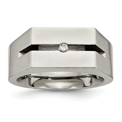 Titan mit Diamant Poliert Ring