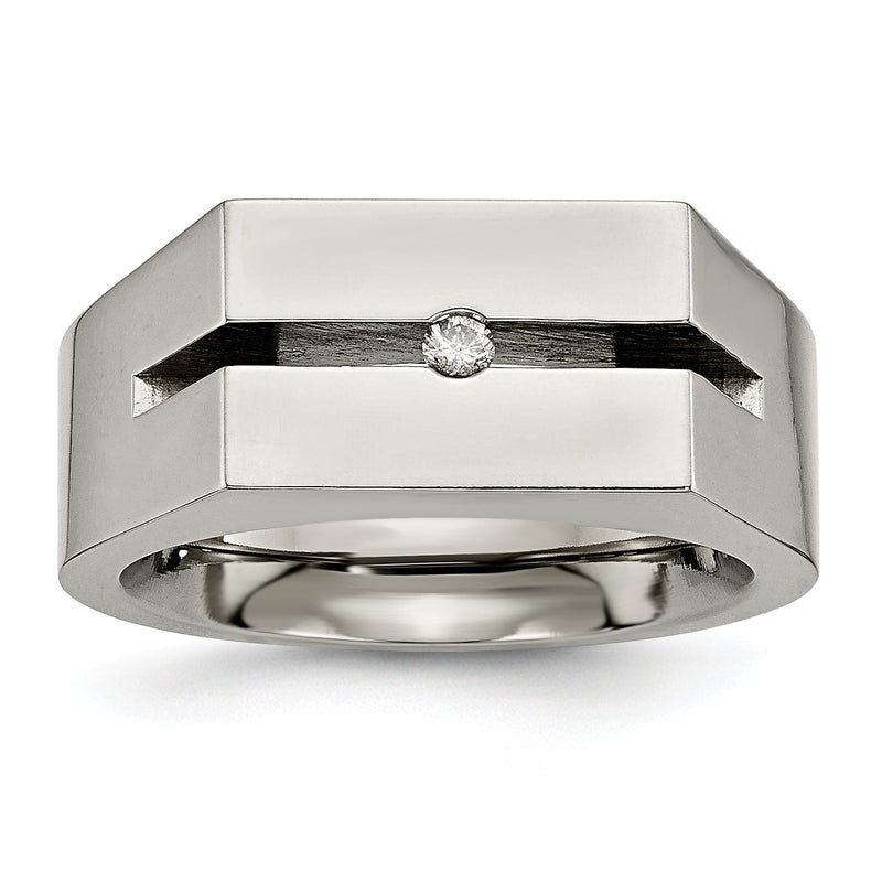 Titan mit Diamant Poliert Ring