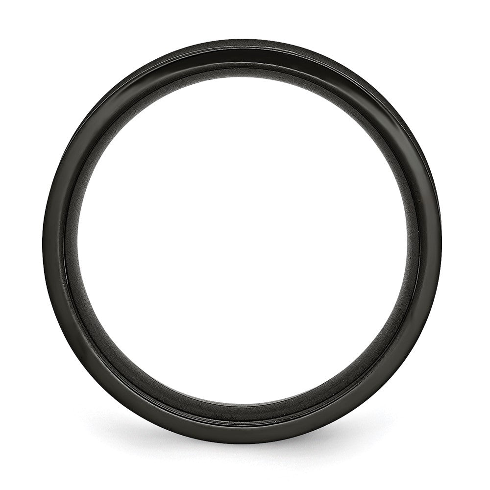 Titan Kreuz Schwarz Ip Beschichtet 6mm Konkav Ring