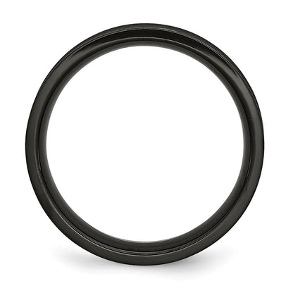 Titan Kreuz Schwarz Ip Beschichtet 6mm Konkav Ring