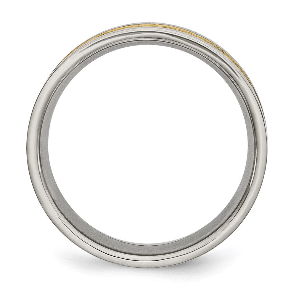 Titan Gebürstet und Gelb Ip Beschichtet Herren 8mm Ring