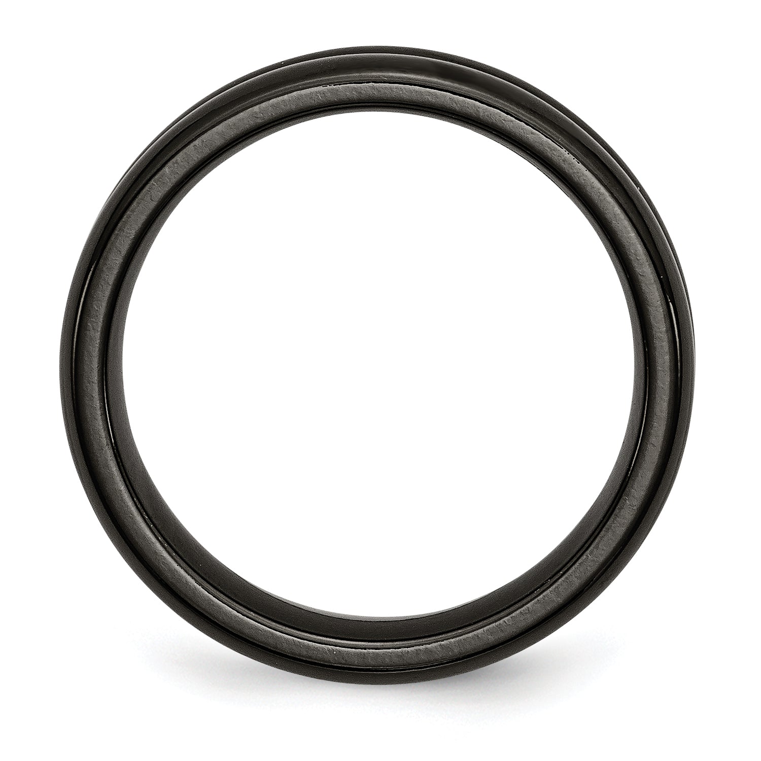 Titan Schwarz Ti Gewölbt 6mm Poliert Ring
