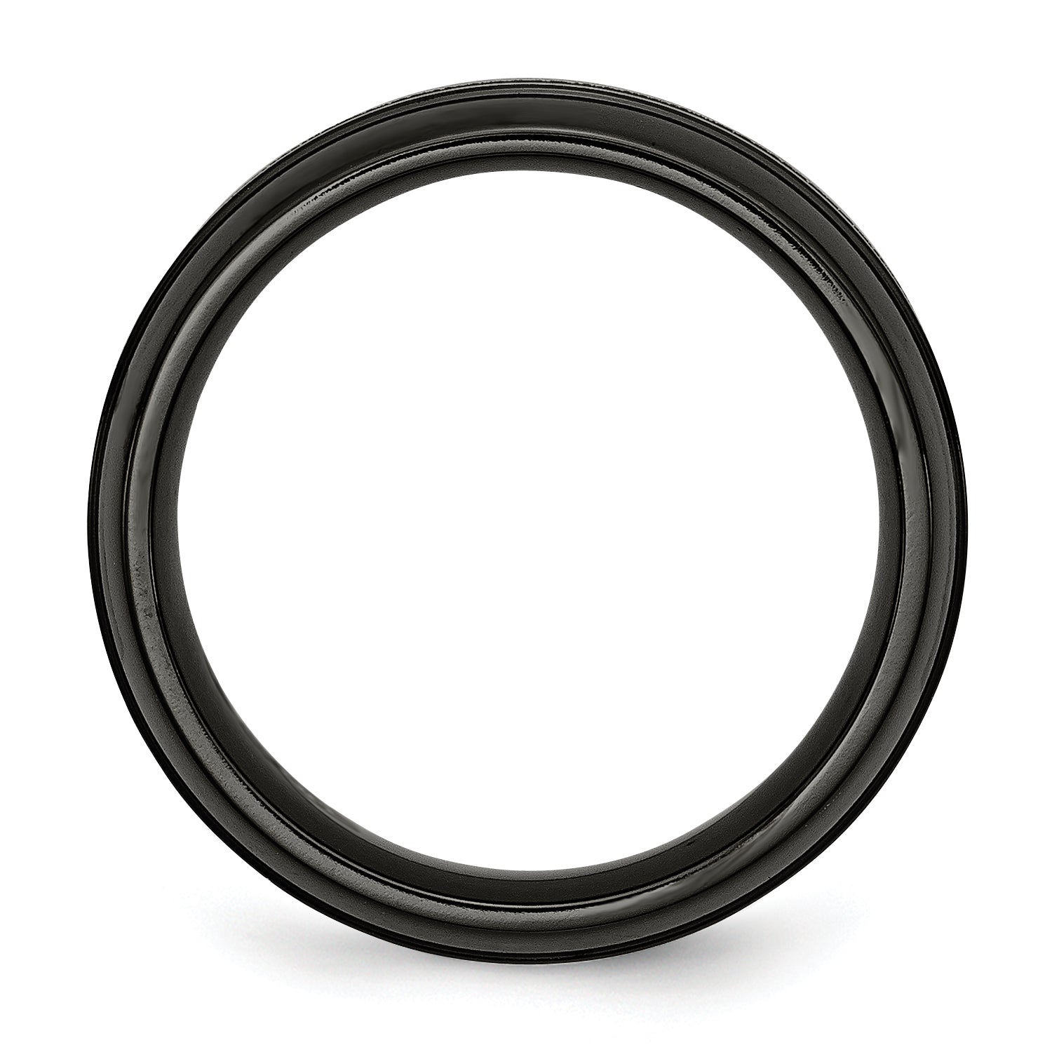 Titan Grau & Schwarz Ti Gebürstet und Poliert 8mm Ring