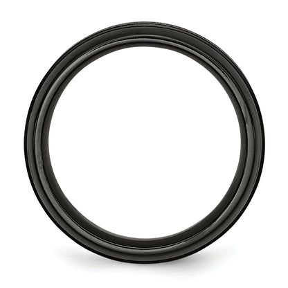 Titan Grau & Schwarz Ti Gebürstet und Poliert 8mm Ring