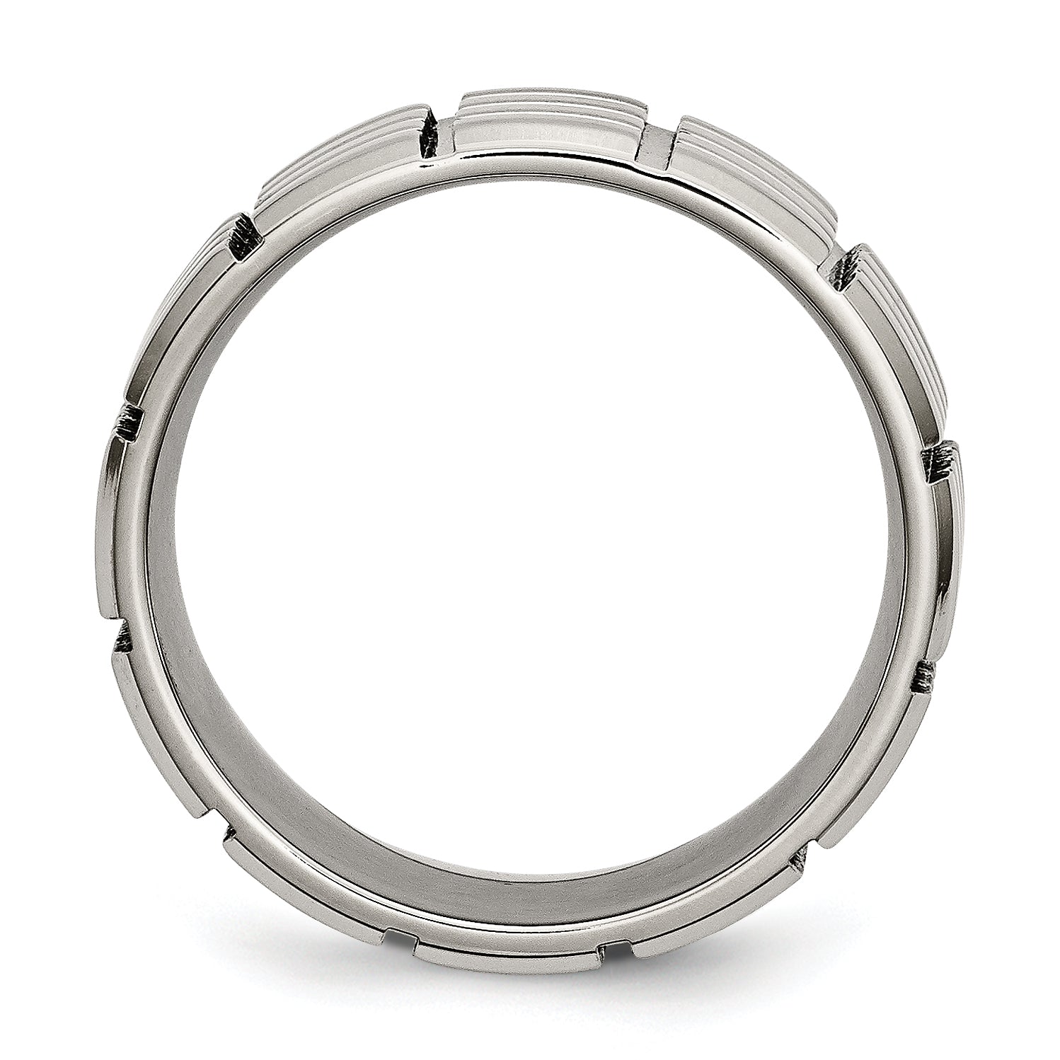 Titan 8mm Gerillt Poliert Ring