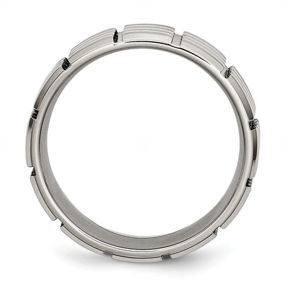 Titan 8mm Gerillt Poliert Ring