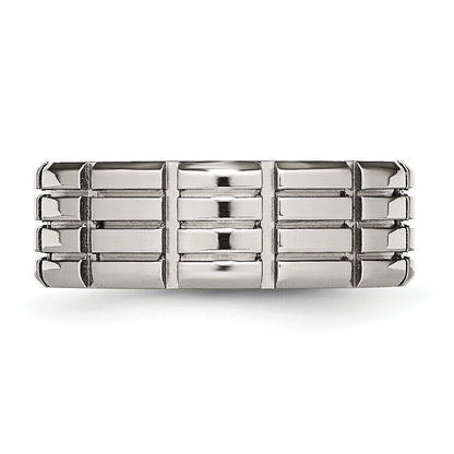 Titan 8mm Gerillt Poliert Ring