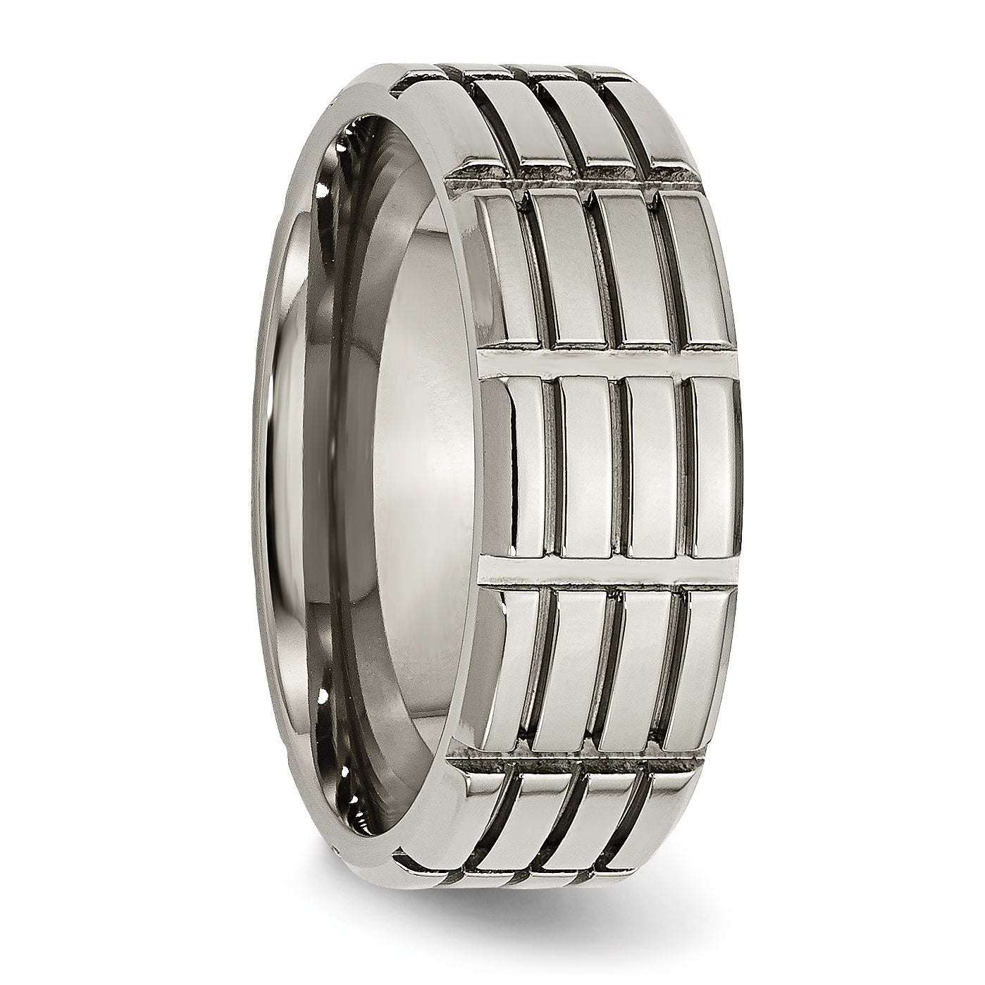 Titan 8mm Gerillt Poliert Ring
