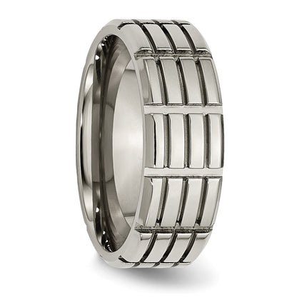 Titan 8mm Gerillt Poliert Ring