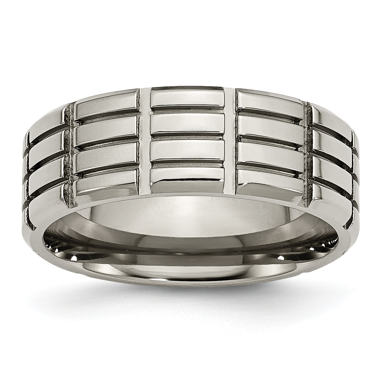 Titan 8mm Gerillt Poliert Ring
