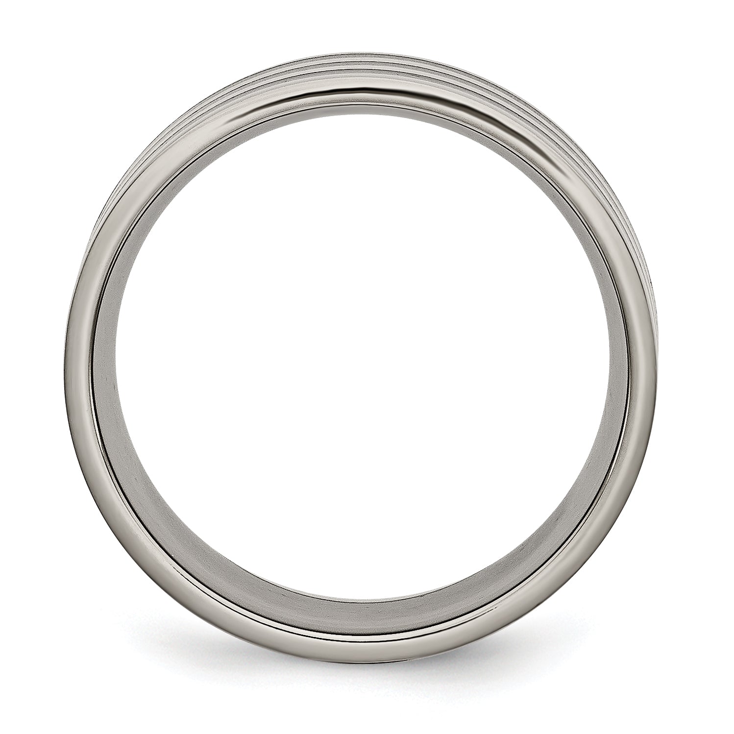 Titan Poliert Schwarz Ip Beschichtet Striped 8mm Ring