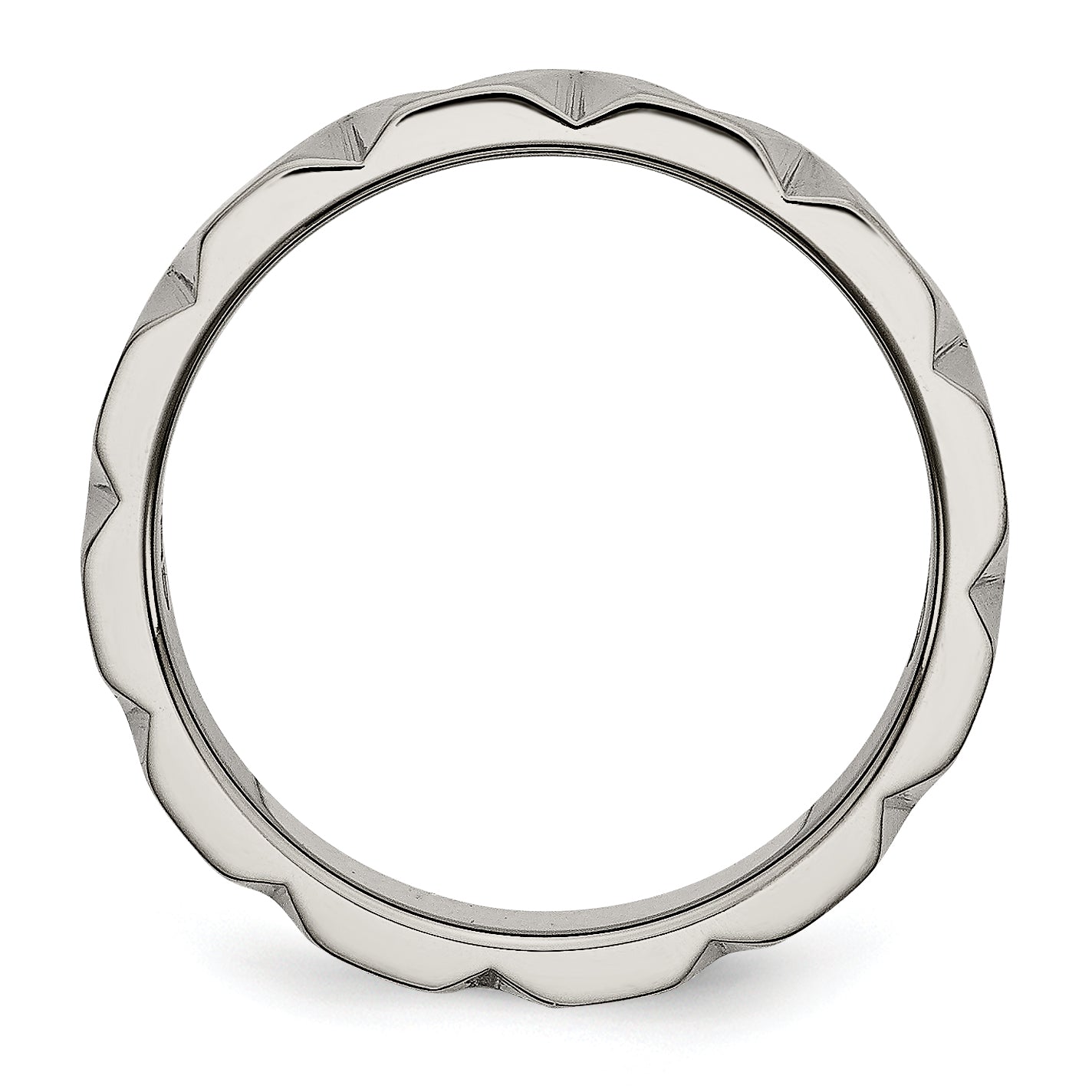 Titan Satiniert und Poliert 6mm Notched Ring