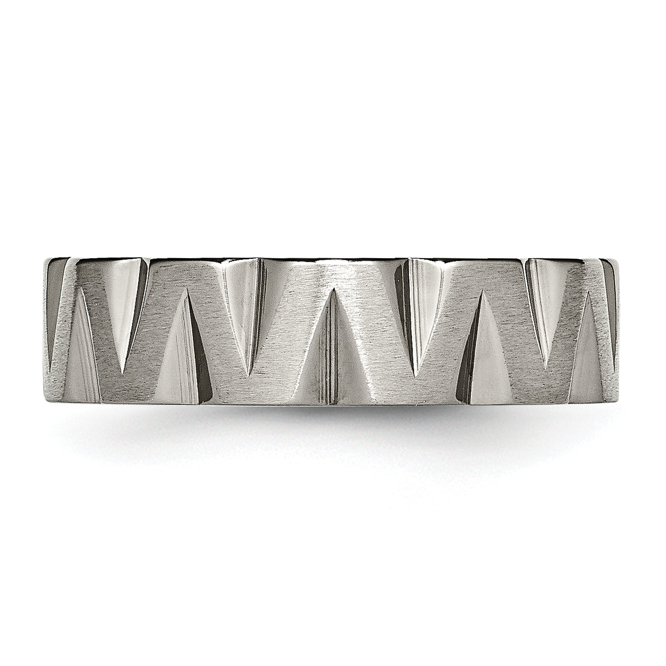 Titan Satiniert und Poliert 6mm Notched Ring