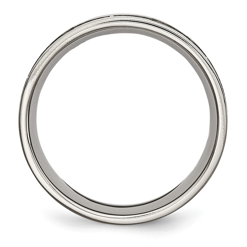 Titan Gebürstet Lasergraviert Design 8mm Flach Ring (size 13 Nur)
