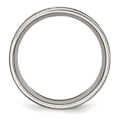 Titan Gebürstet Lasergraviert Design 8mm Flach Ring (size 13 Nur)