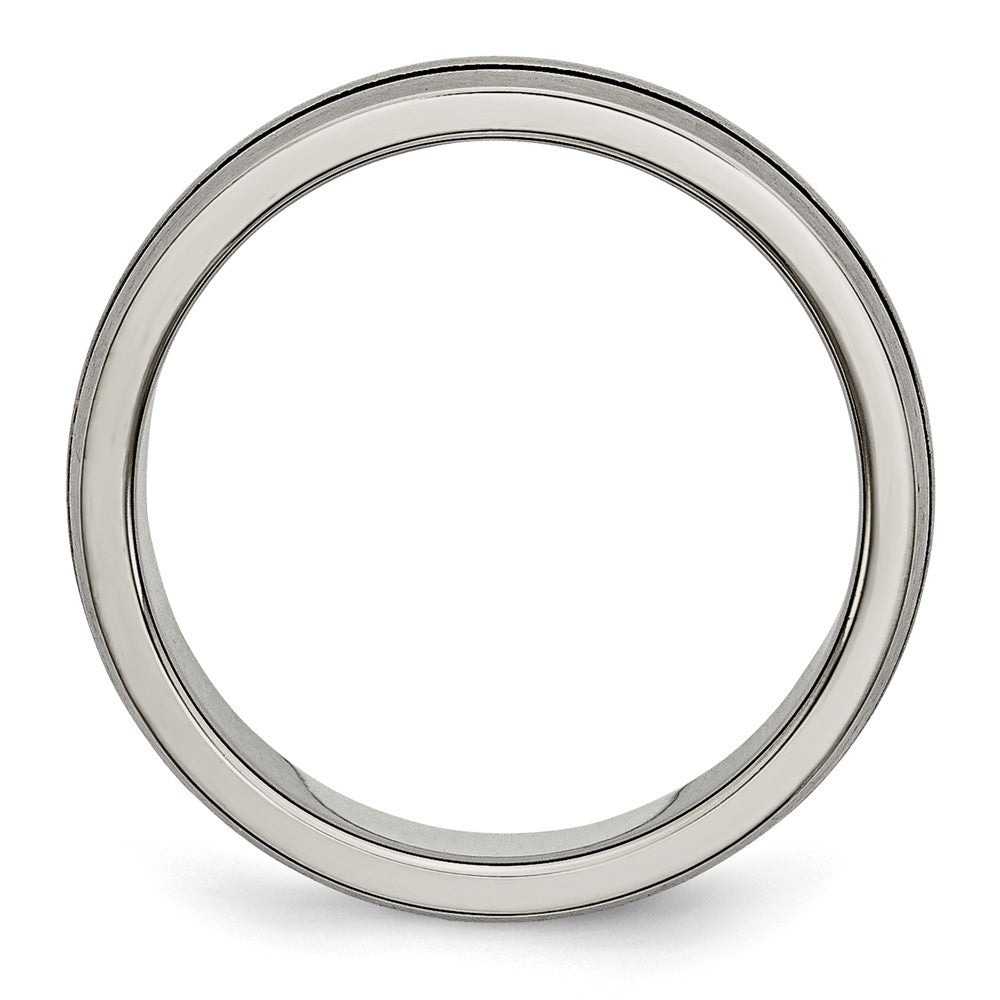 Titan Emailliert Gerillt 6mm Satiniert Ring