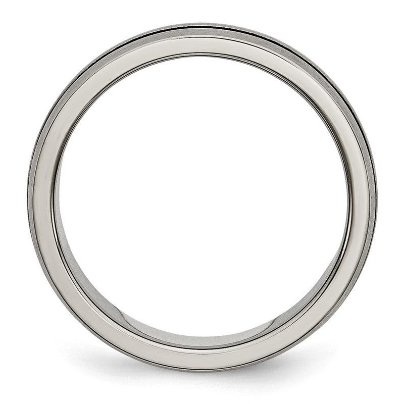 Titan Emailliert Gerillt 6mm Satiniert Ring