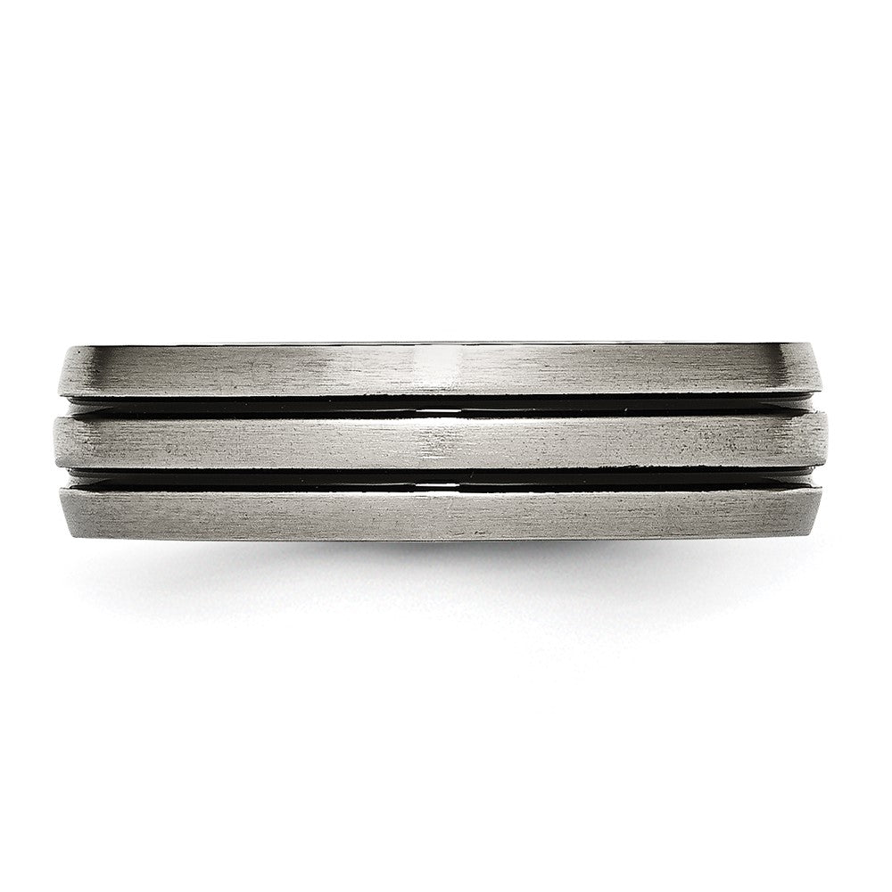 Titan Emailliert Gerillt 6mm Satiniert Ring