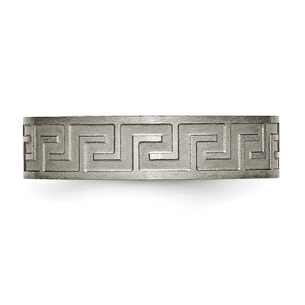 Titan Greek Key 6mm Satiniert & Poliert Ring