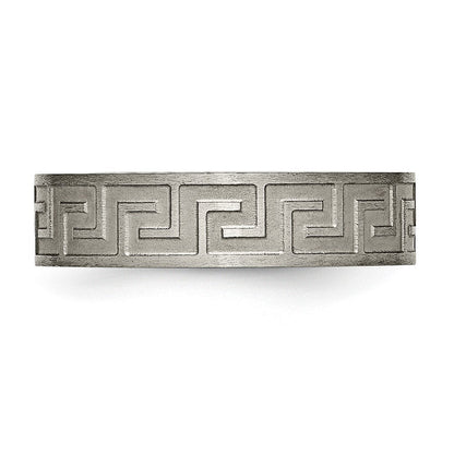 Titan Greek Key 6mm Satiniert & Poliert Ring