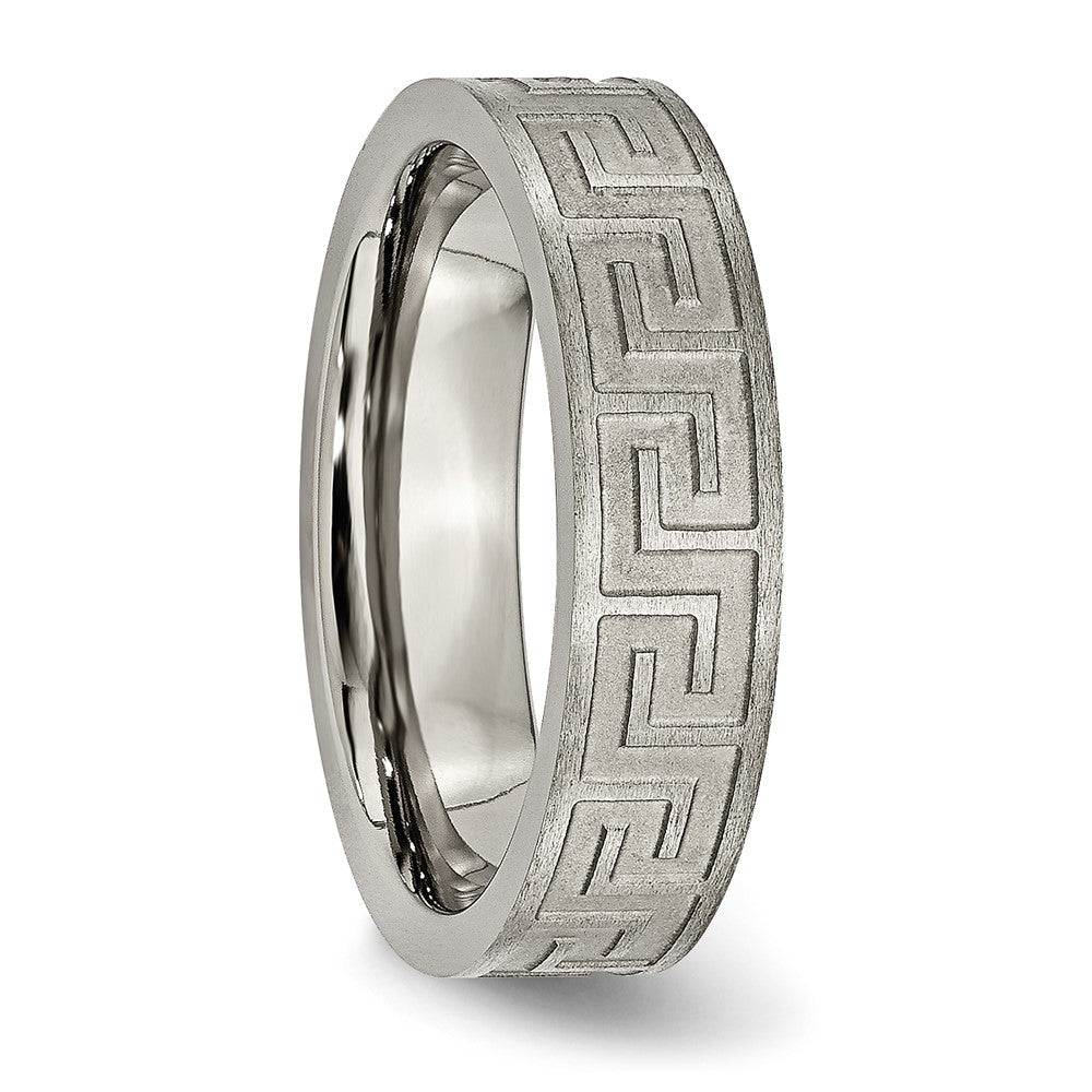 Titan Greek Key 6mm Satiniert & Poliert Ring