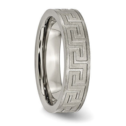 Titan Greek Key 6mm Satiniert & Poliert Ring