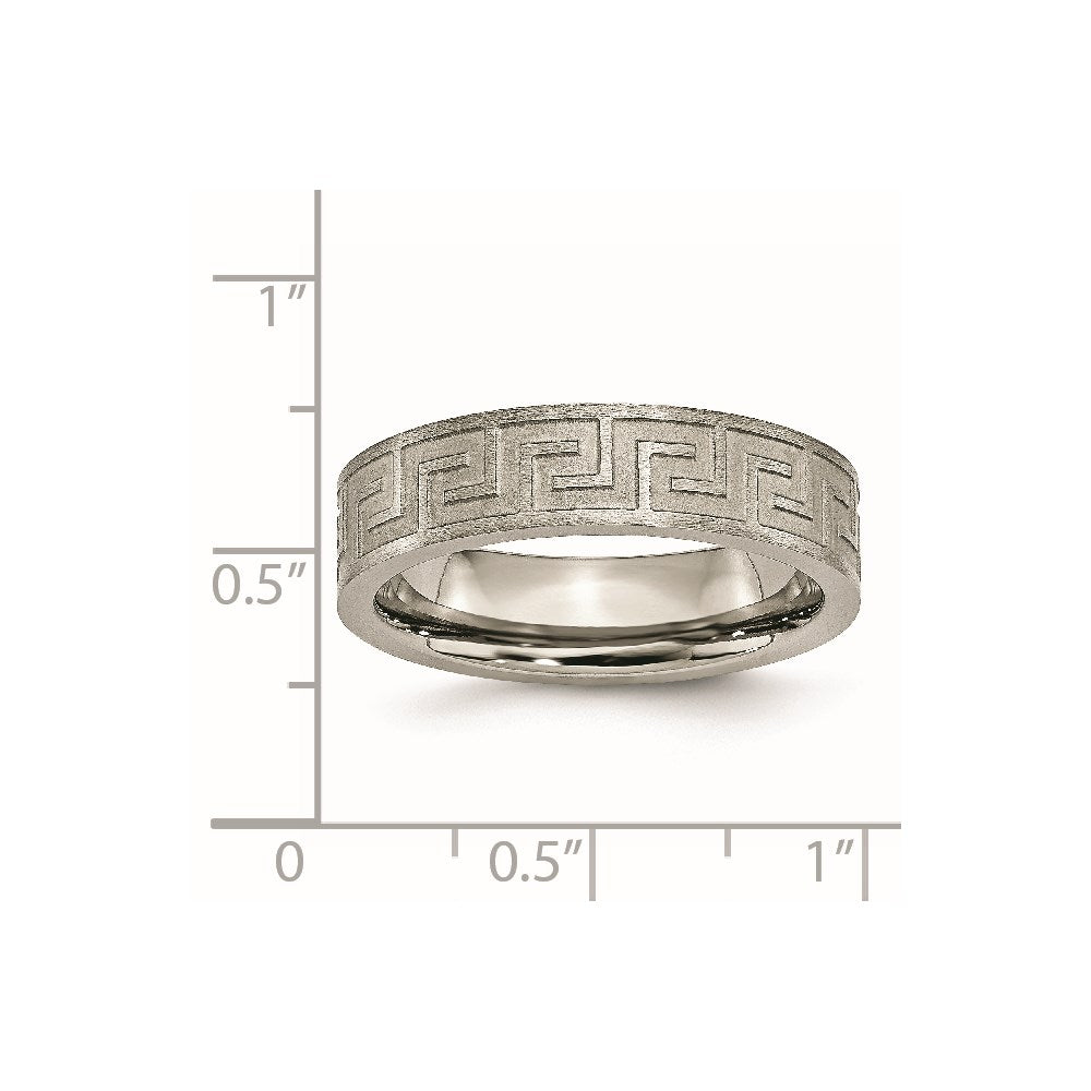 Titan Greek Key 6mm Satiniert & Poliert Ring