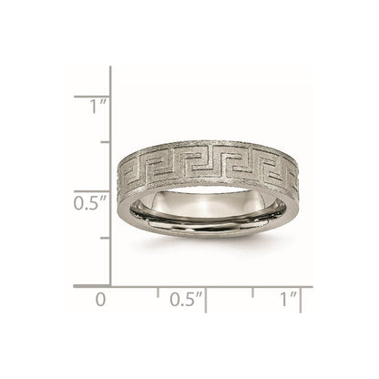 Titan Greek Key 6mm Satiniert & Poliert Ring