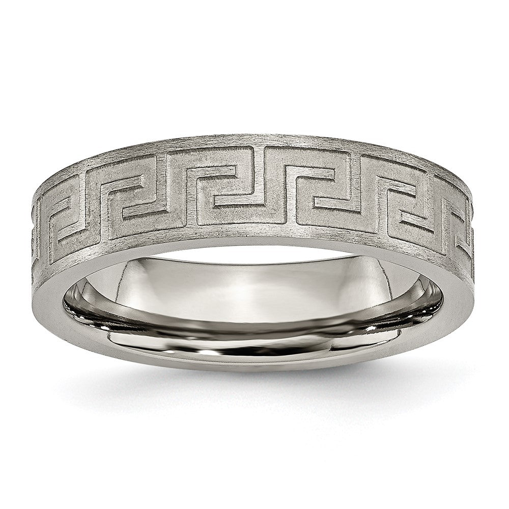 Titan Greek Key 6mm Satiniert & Poliert Ring