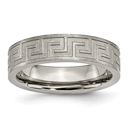 Titan Greek Key 6mm Satiniert & Poliert Ring