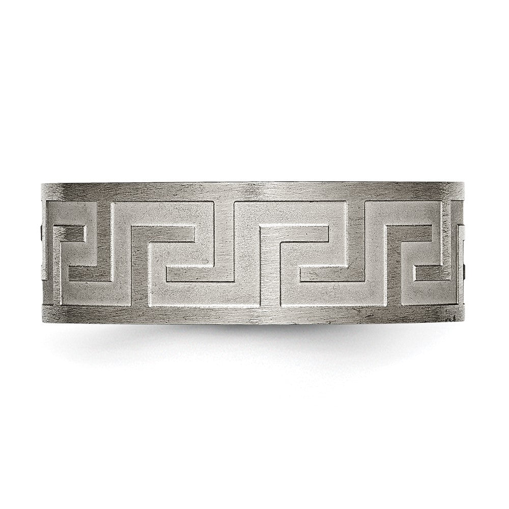 Titan Greek Key 8mm Satiniert & Poliert Ring