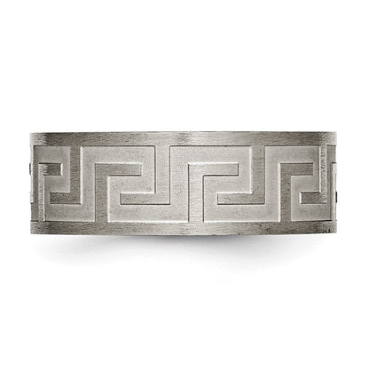 Titan Greek Key 8mm Satiniert & Poliert Ring