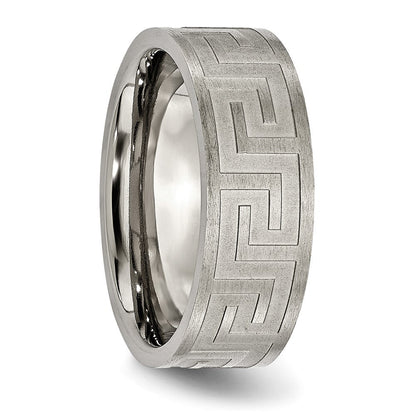 Titan Greek Key 8mm Satiniert & Poliert Ring