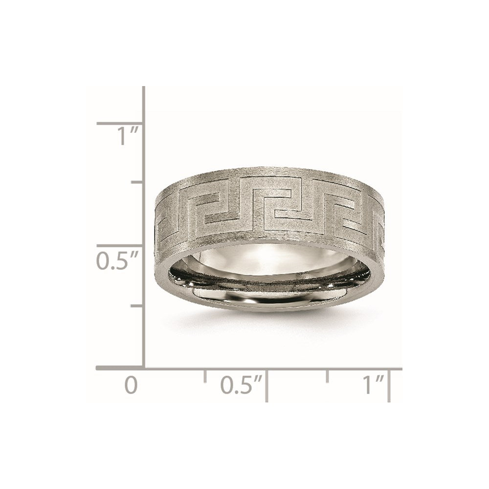 Titan Greek Key 8mm Satiniert & Poliert Ring