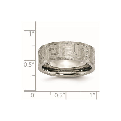Titan Greek Key 8mm Satiniert & Poliert Ring