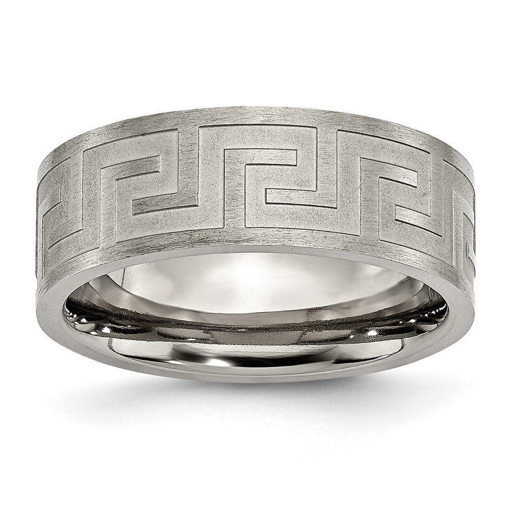 Titan Greek Key 8mm Satiniert & Poliert Ring