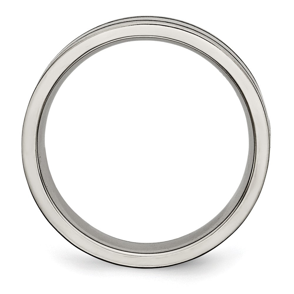 Titan Gebürstet Emailliert Flach 6mm Ring