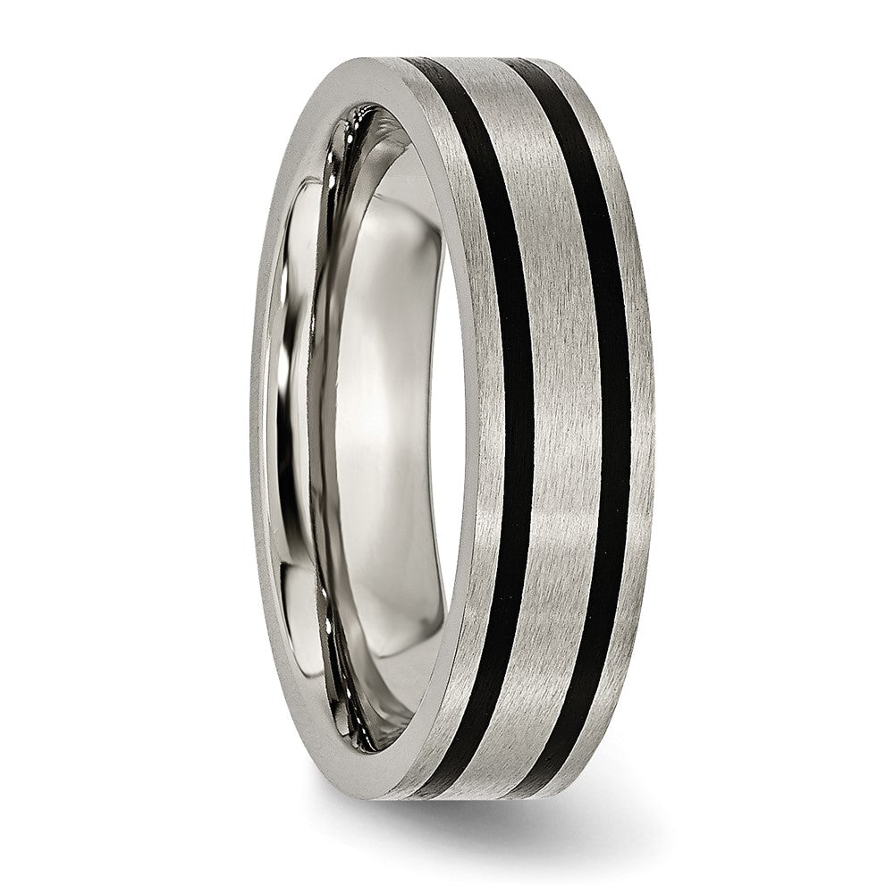 Titan Gebürstet Emailliert Flach 6mm Ring