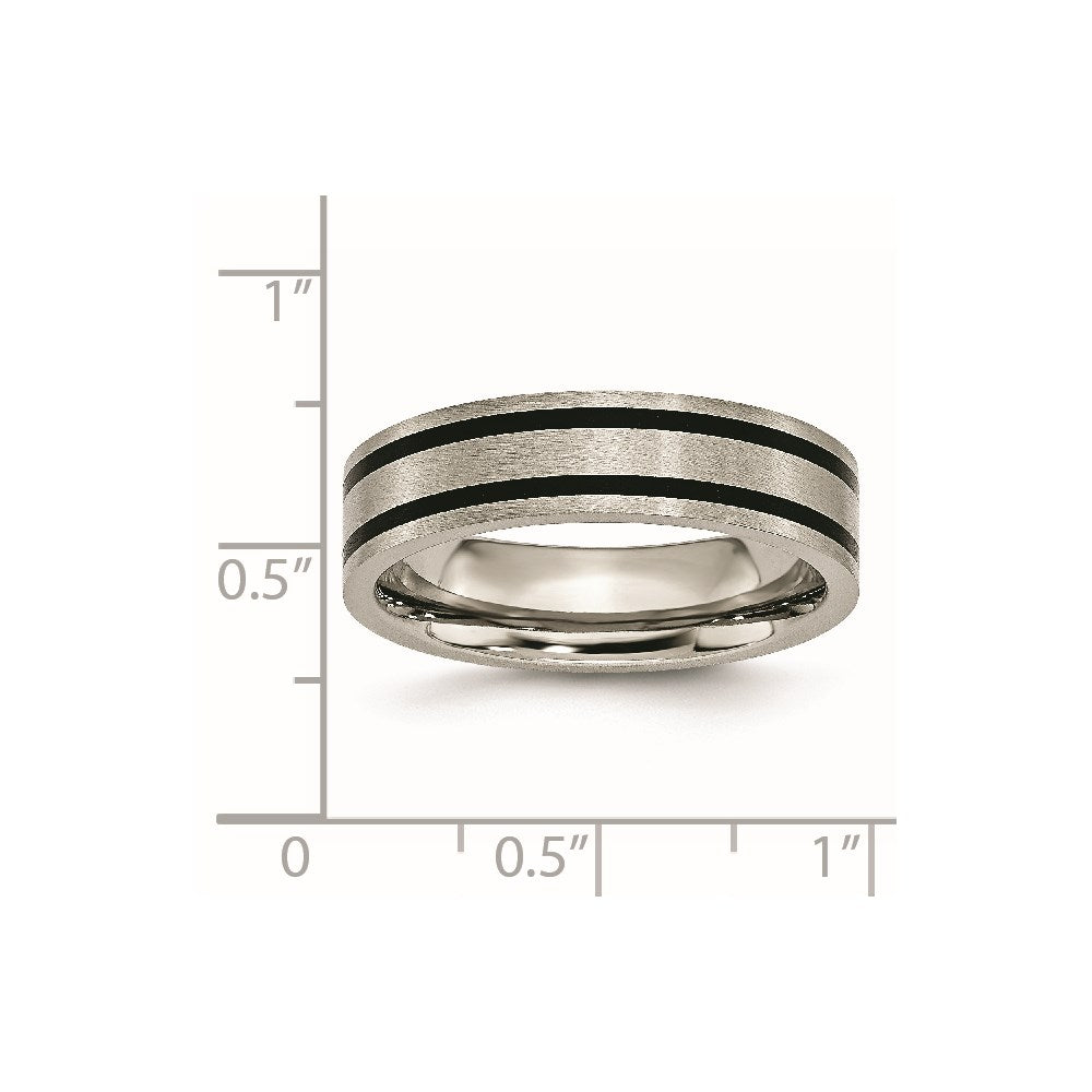 Titan Gebürstet Emailliert Flach 6mm Ring