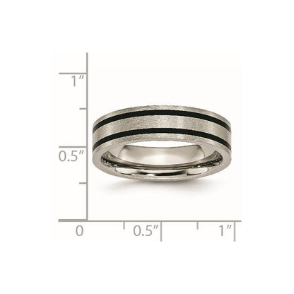 Titan Gebürstet Emailliert Flach 6mm Ring