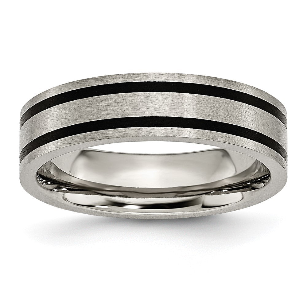 Titan Gebürstet Emailliert Flach 6mm Ring