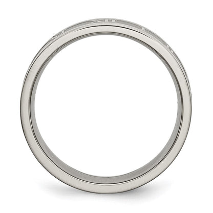 Titan Roman Numerals 6mm Satiniert & Poliert Flach Ring
