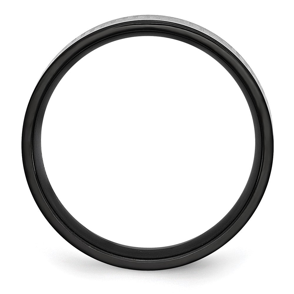 Titan Gebürstet/polished Schwarz Ip Lasergraviert Geätzt Greek Key 6mm Ring