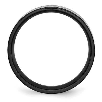 Titan Gebürstet/polished Schwarz Ip Lasergraviert Geätzt Greek Key 6mm Ring